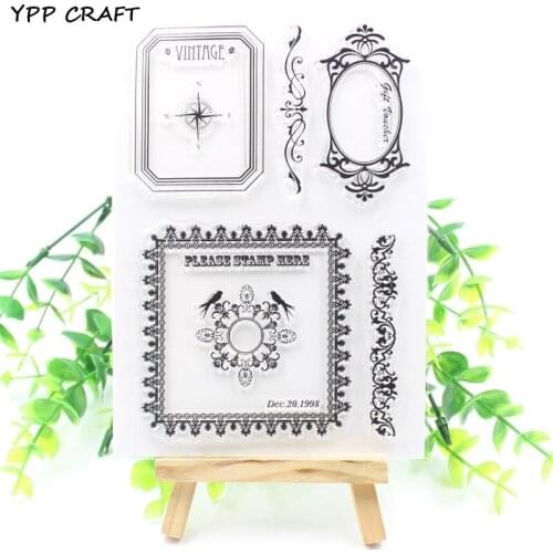 YPP CRAFT Vintage Frame Transparent Clear Silicone Stamps for DIY Scrapbooking/Card Making/Kids Fun Decoration Supply M43
