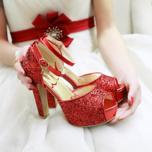 Ochanmeb Ultra Extremely High Heels Glitter Sandals Women Summer Bling Bling Peep Open Toe Party Wedding Sandal Platform Shoe 43