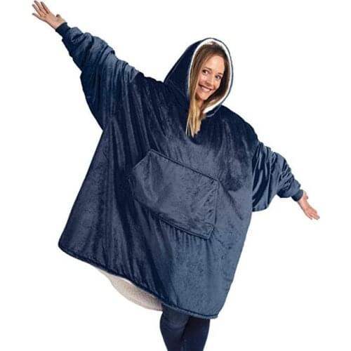 Winter Oversized Hoody Sweatshirt Women Giant Hoodie Coat Soft Blanket with Sleeve Warm Robe Fleece TV Blanket Hoodies Women Men