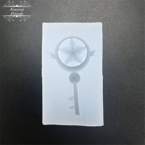 Star Scepter key shape drop glue silicone mold cake decoration tool pendant Decoration mold baking tool