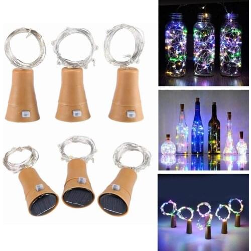 10 LED New Fashion Solar-powered Wine Bottle Cork-shaped String Starry Light Night Fairy Lighting Lamp Xmas for Christmas lights