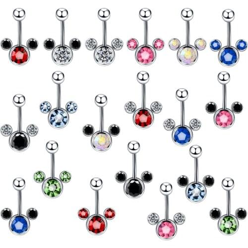 100pcs Mix Stainless Steel Piercing Navel Belly Button Rings Women Fashion Belly Button Ring Piercing Body Piercings Jewelry