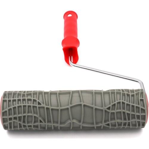 13' Embossed Paint Roller Plastic Handle Decorative Wood Pattern Home Wall DIY