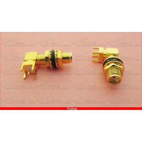 20 Pcs PC Board PCB Mount SMA Female Jack Nut Bulkhead Right Angle Connector New