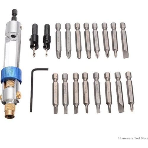 20Pcs Half Time Drill Multi Screwdriver Sets High Speed Steel 16 Head Countersink Bits Allen Wrench