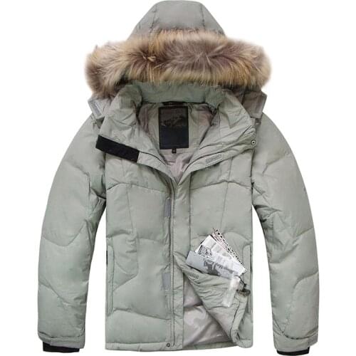 2021 New Men Duck Down Jacket Winter Warm Down Coat Raccoon Fur Waterproof Hooded Brand Winter Jacket Men Fashion Goose Jacket