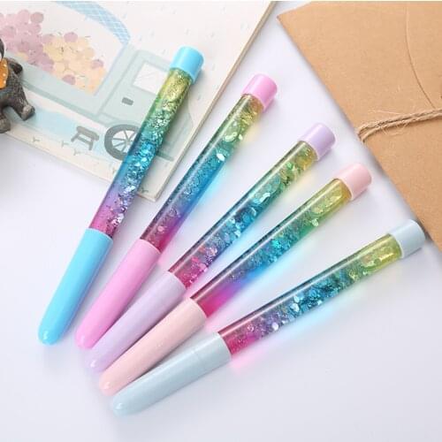 3pc Creative Quicksand Gel Pen Cartoon Fairy Pen Cute Learning Stationery Student Pen Promotional Office For School Supplies