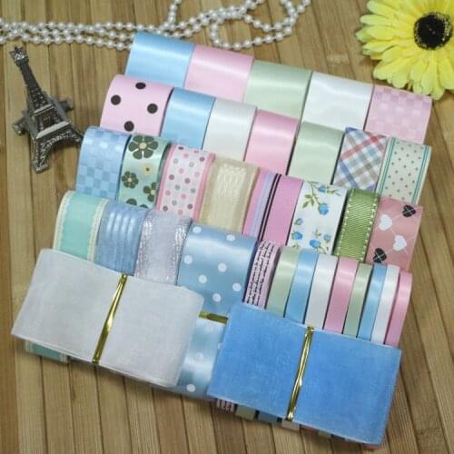 35 Yards/Set----DIY Hair Bow Material Spring Color Mix Ribbon Set