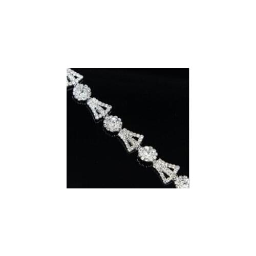 5 Yards/lot 13mm Width Hot Selling Rhinestone Silver Gold Trim Sew On Bridal Costume White Flower Trim Wedding Dress Supplies