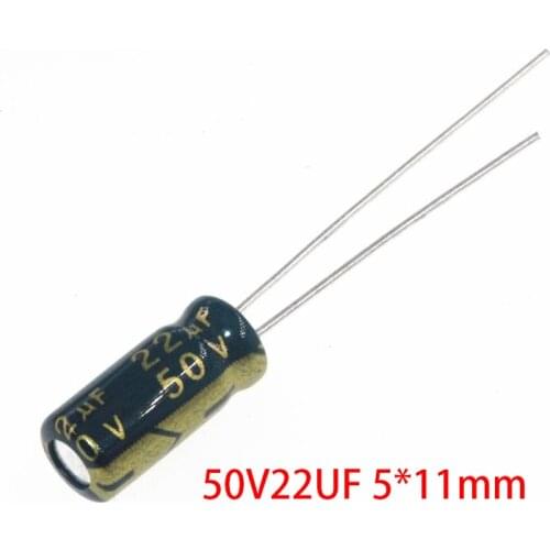 20PC 50V22UF 5*11mm 22UF 50V 5x11 mm Aluminum Electrolytic Capacitor DIP