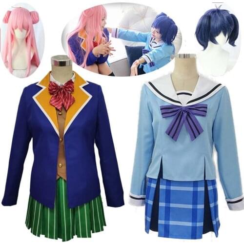 Anime Happy Sugar Life Cosplay Costume Koube Shio women Cosplay Costume Girls JK Unifor Top+Skirt+Tie Halloween cosplay and wig
