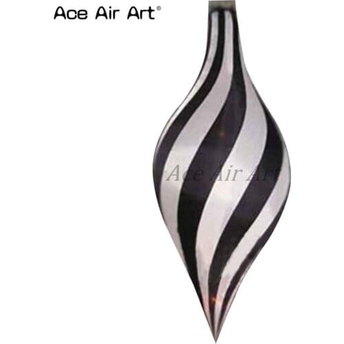 White and black twill hanging inflatable led light bottle,Drop shaped balloon for stage event