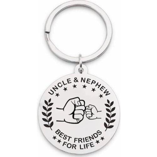 Stainless Steel UNCLE NIECE NEPHEW BEST FRIENDS FOR LIFE Gifts Keychain