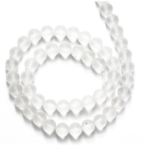 Wholesale Matte Clear Glass Beads Loose Stone Beads 4 6 8 10 12 14mm DIY Making Bracelet Necklace Jewelry Accessories