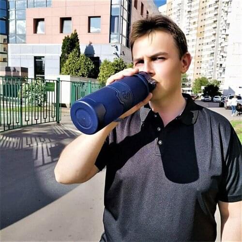 ZORRI Water Bottle Sport Protein Shaker Fruit Infuser Water Bottle Blue Gourde Hiking Cycling Gym Botella De Agua