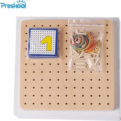 Baby Toy Montessori Creative Graphics Rubber Tie Nail Boards with Cards Childhood Education Preschool Kids Brinquedos Juguetes