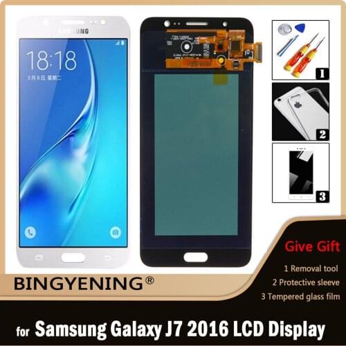 For Samsung Galaxy J7 2016 SM-J710F J710M J710H J710FN Full LCD Display Screen Touch Digitizer Assembly with Frame Replace