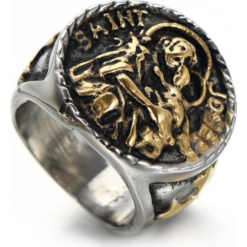 European and American accessories stainless steel saint ring male SAINT JOSEPH punk style titanium steel jewelry