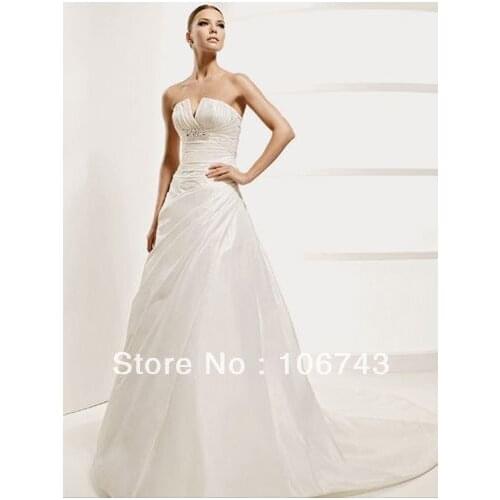 Factory promotion new engagement dress hot Sexy wear sweet princess Custom size crystal pleat bridal Bespoke Wedding Dresses