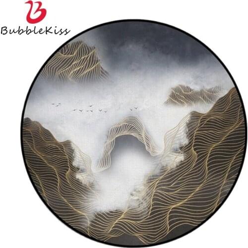 Bubble Kiss 2020 New Carpets For Bed Room Modern Style Abstract Mountain Pattern Round Carpet Home Decor Bedroom Non-Slip Carpet