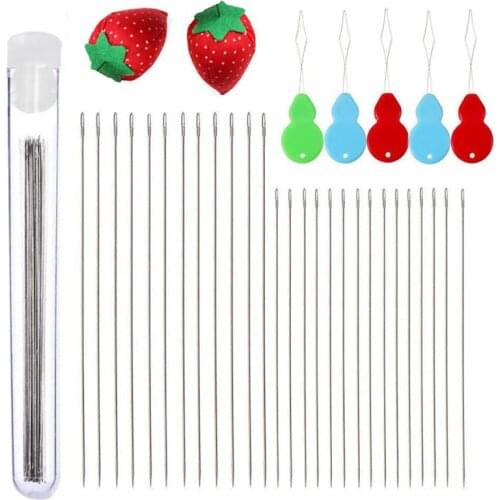 47Pcs Seed Beading Needles Extra Fine Thin Long Straight Needle Jewelry Making W0YA