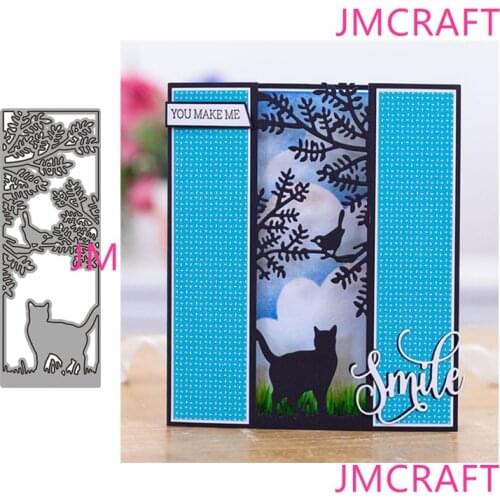 JMCRAFT New Bird And Dog Background On Tree #4 Metal Cutting Dies DIY Scrapbook Handmade Paper Craft Metal Steel Template Dies