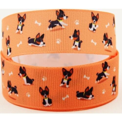 22mm 25mm 38mm 75mm Dog cartoon printed Grosgrain Ribbon party decoration 10 Yards X-04375