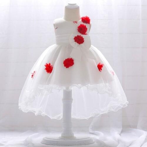 3-24M Summer Christening 1st Birthday Dress For Baby Girl Frock Princess Girl Dresses Party Vestido Infant Flower Dress