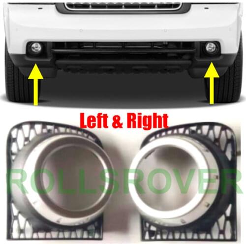 ROLLSROVER Pair of Front Bumper Fog Lamp Light Bezel Cover Molding For Range Rover 2010 2011 2012 Silver