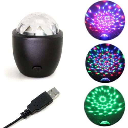 Mini Stage Light 5V 3W USB Powered Sound Actived Multicolor Disco Ball Projector Effect Lamp For Birthday Party KTV Bar