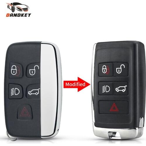 Dandkey Upgraded Remote Car Key Shell For Land Rover Range Rover LR2 LR4 Fit Jaguar F-Pace F-Type XE XF XJ Samrt Key Case Cover