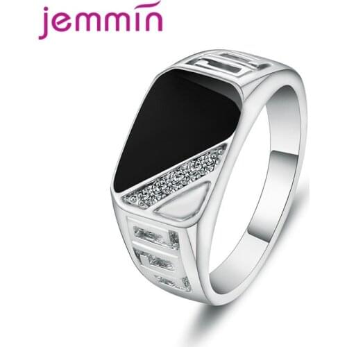 New Arrivals Vintage 925 Sterling Silver Rose Gold Color Rings Geometric Square Wedding Rings For Women Men Jewelry Gift