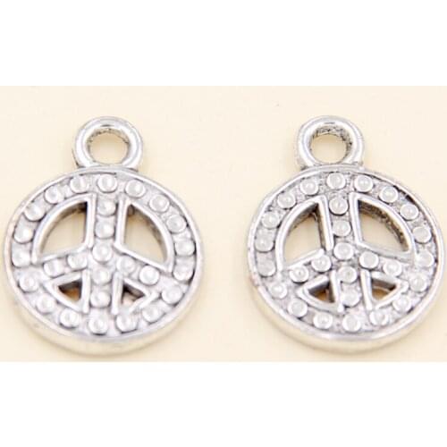 Wholesale 40Pcs Tibetan Silver Sign Charms Pendants 13x17mm