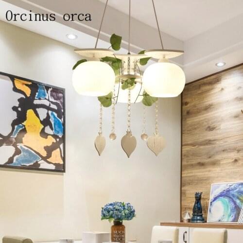 Modern minimalist flowers three chandeliers restaurant coffee shop creative personality LED crystal pendant lamp free shipping