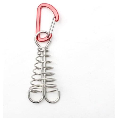 Outdoor Camping Windproof Rope Fixing Buckle With Spring Tent Canopy Accessories