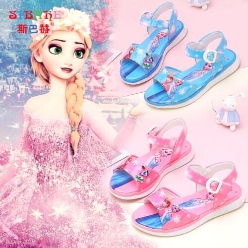 Girls sandals Aisha Princess shoes 2021 new comfortable kids shoes soft sole baby children summer beach sandals Frozen