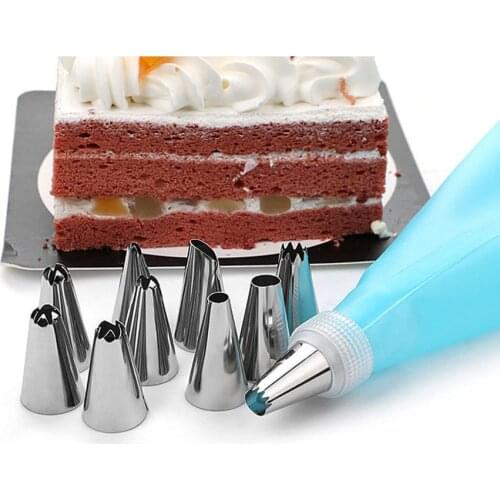Silicone Kitchen Tool Icing Piping Cream Pastry Bag with Stainless Steel Nozzle DIY Cake Decorating Tips Set Kitchen Accessories