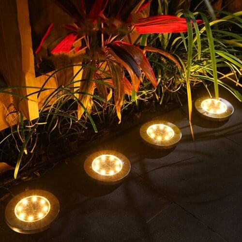 Solar Led Light Outdoor 8 LED Solar Powered Ground Light Waterproof Garden Solar Lamp Christmas Light New Year Garden Decor