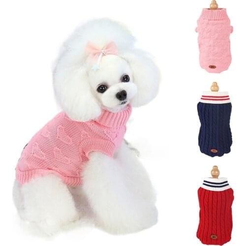 Dog sweaters Pet knitting solid color high neck Cat Sweater puppy clothes pet clothes christmas fashion cotton comfortable wool