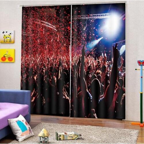 Living room Bed room Office Hotel Home dance curtains for club Polyester Set with Hooks