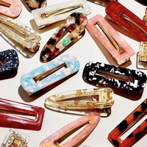 LUNA CHIAO Fashion Hair Jewelry Women Hair Accessories Acrylic Resin Hair Clips Colorful Barrettes