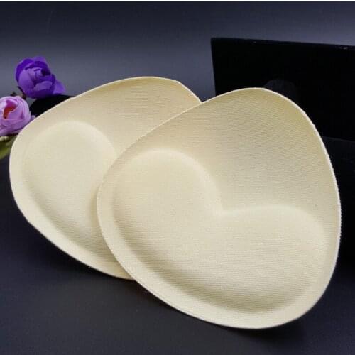 1 Pair Women Thick Sponge Swimsuit Pad Inserts Breast bra Enhancer Push Up Bikini Padded Removeable Bra Pads