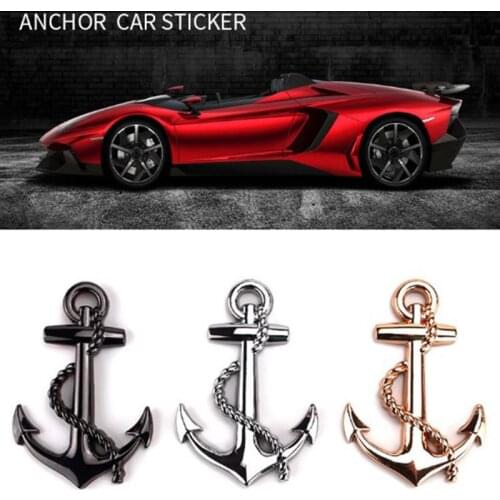 1PC High Quality Metal Personality Car Stickers Boat Anchor Hooks Navy Emblem Grill Cross Badge Pirate Ship Car Body Sticker