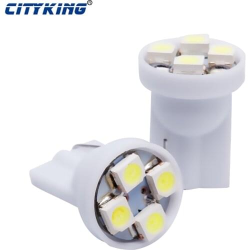 100pcs/LOT T10 4led smd light 194 168 w5w t10 4smd led 3528 1210 W5W 168 Wedge Door Instrument Side Bulb Lamp