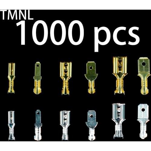 1000pcs 2.8/4.8/6.3mm Plug spring quick wiring terminal jacket wholesale insulated wire crimp terminal Universal wound connector