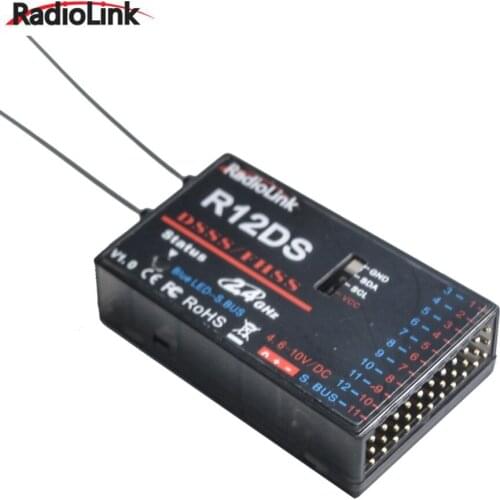10pcs RadioLink R12DS 12CH 12 Channel Receiver 2.4Ghz For AT10 Transmitter Aircraft Aerial Photography Device