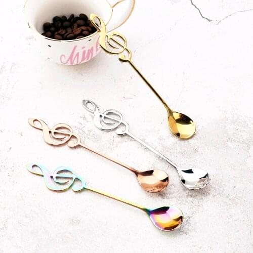 304 Stainless Steel Spoon Creative Musical Note Spoon Coffee Mixing Spoon Dessert Spoon Ins Wedding Gift