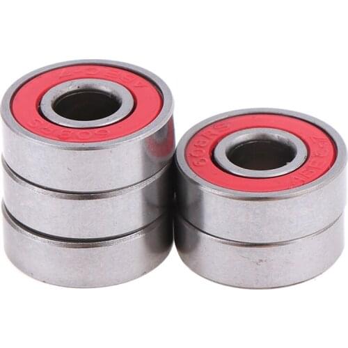 5Pcs/lot 8x22x7mm Red ABEC-7 608RS Skateboard Roller Sealed Ball Bearings Accessories