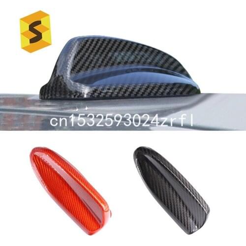 Car Carbon Fiber Fin Antenna Cover Trim FM AM Radio Fin Aerial Adhesive Tabe for Volvo XC60 XC90 S90 V90 V60
