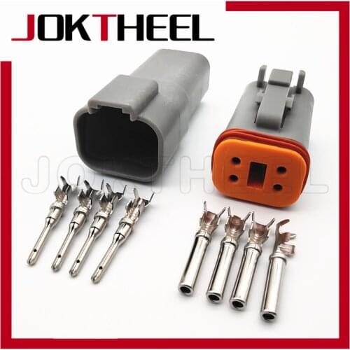 1/5/20 sets Deutsch 4 Pin way male female gray Auto waterproof electric wire connector plug excavator connector DT04-4P DT06-4S